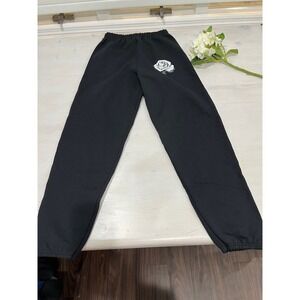 Black Sweatpants with white rose